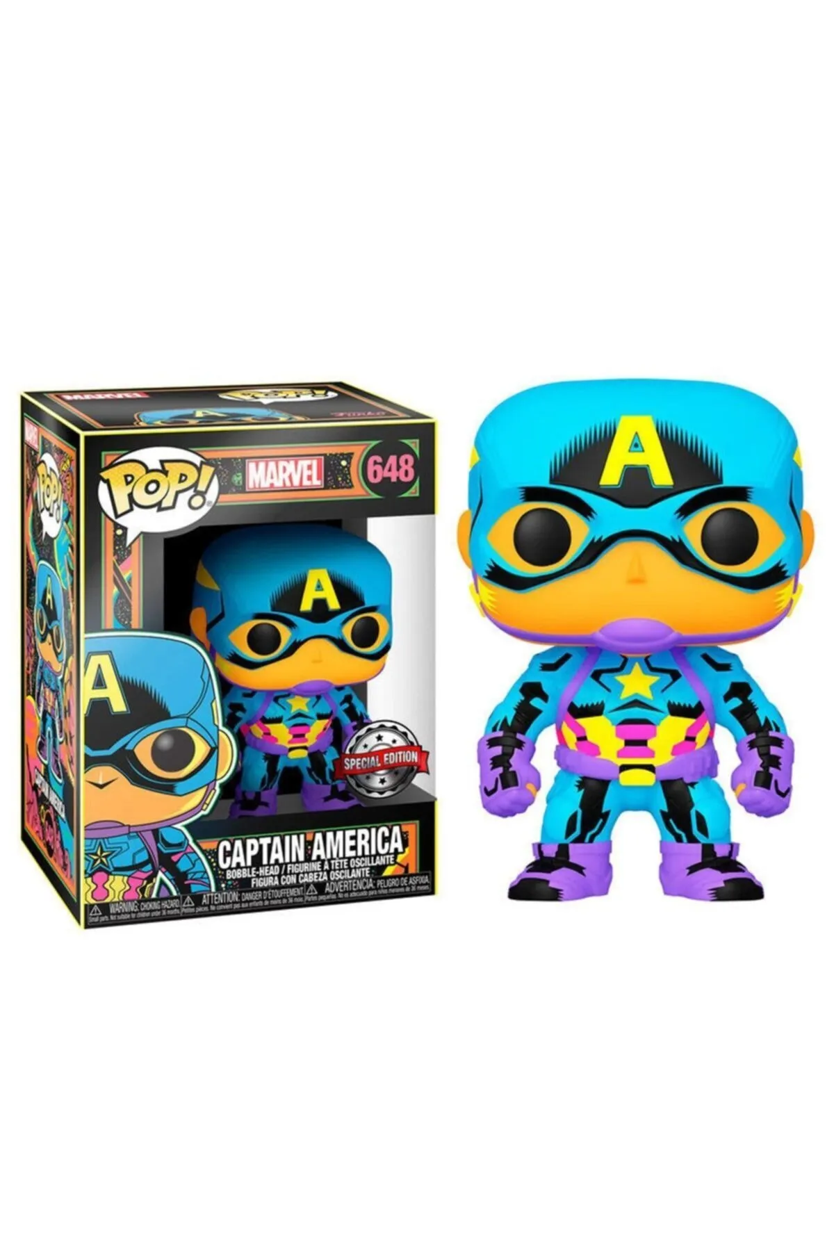 Funko Pop! Marvel Black Light - Captain America