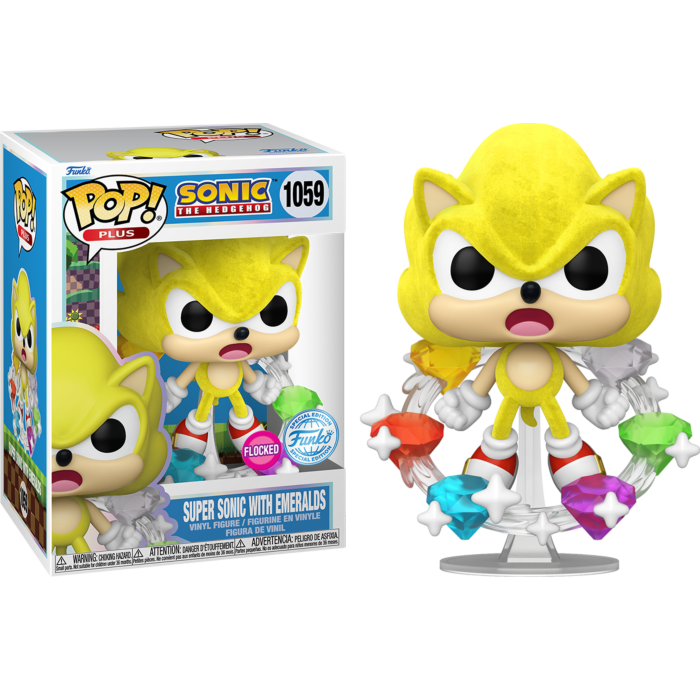 POP: Sonic the Hedgehog - Super Sonic with Emeralds (Flocked)