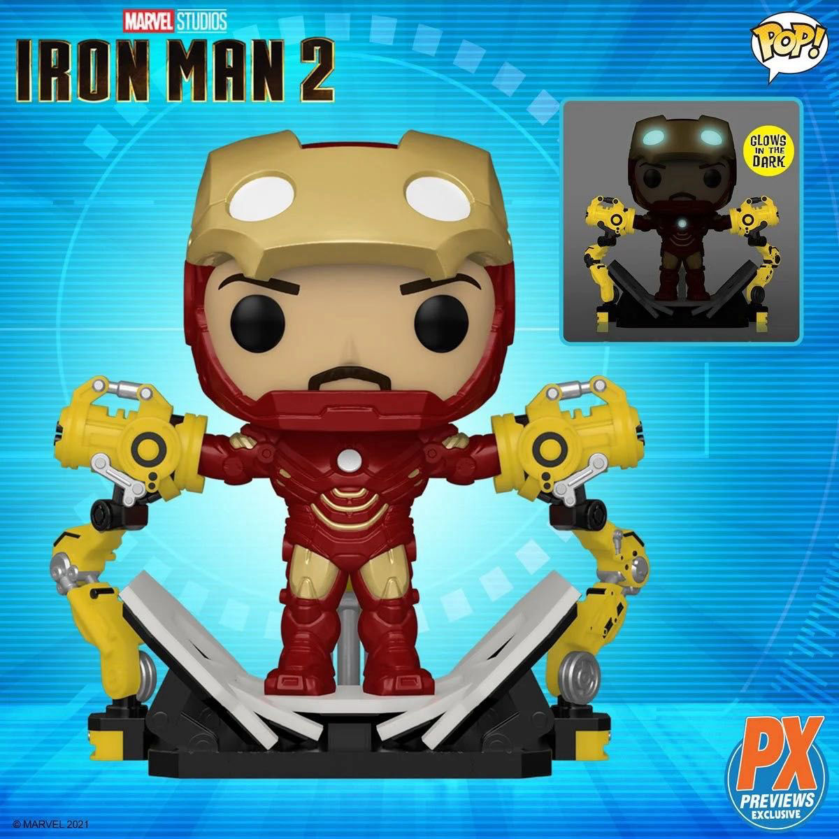 Funko Pop Deluxe: Iron Man with Gantry (Glow in the Dark)